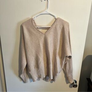 Pink Rose Women's Beige V-Neck Sweater